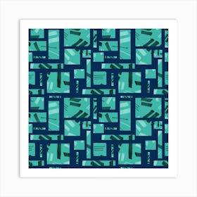 Green On Dk Blue Markings Art Print