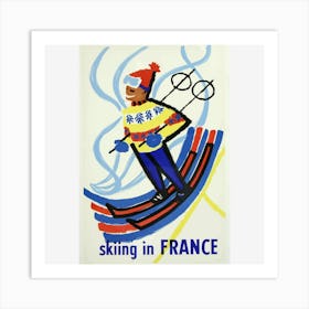 Skiing In France Art Print