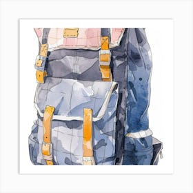 Watercolor Backpack Art Print