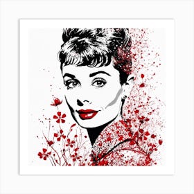 Audrey Hepburn Portrait Painting (16) Art Print