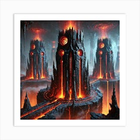 Volcanic Guard Towers Art Print