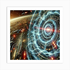 A Close Up Sci Fi Scene Tranquility Interceptor Defense Grid 1 Art Print