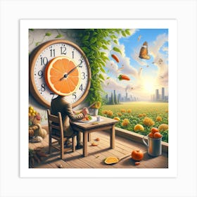 Oranges On The Table Art Print