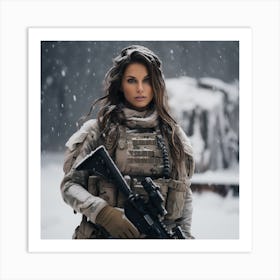 Soldier In The Snow Art Print