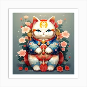 Japanese maneki neko Art Print