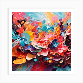 Colourful Petal Art Print