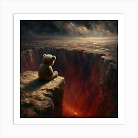 Teddy Bear In The Abyss Art Print