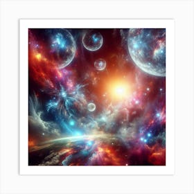Galaxy And Nebula 2 Art Print