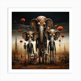 'The Elephants' Art Print