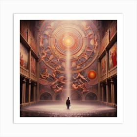 Man In Front Of A Fountain 1 Art Print