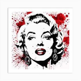 Marilyn Monroe Portrait Ink Painting (25) Art Print