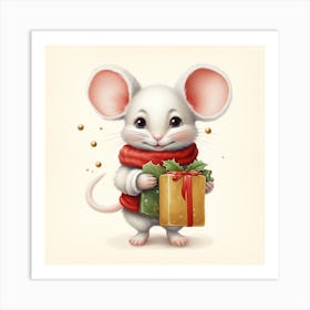 Christmas Mouse 3 Art Print