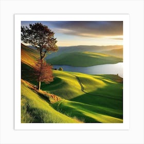 Sunrise Over Lake Art Print