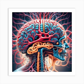 Human Brain And Spinal Cord 1 Art Print