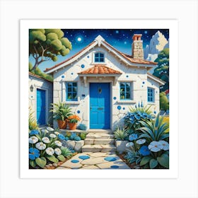 Blue Cottage 4 Art Print