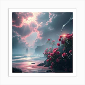 Roses On The Beach 19 Art Print