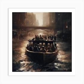 Boat In The City Art Print