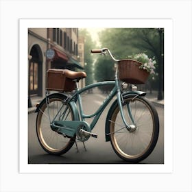 Bicycle On The Street Art Print