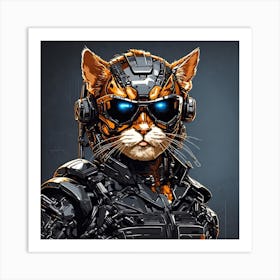 Robot Cat 4 Art Print