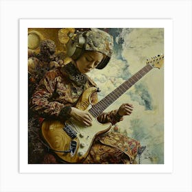 Girl With A Guitar Art Print