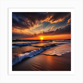 Sunset On The Beach 142 Art Print