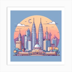 Kuala Lumpur Skyline Skyscrapers Art Print