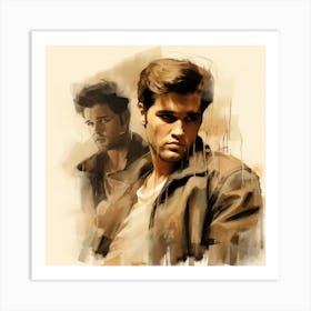 Elvis Two Men In Jackets Art Print
