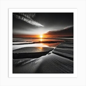 Sunset On The Beach 822 Art Print