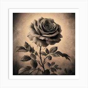 Black And White Rose Poster