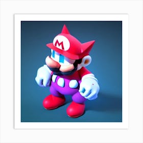 Mario Bros Low Poly Creatures Art Print