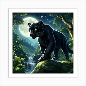 A Black Leopard 2 Art Print