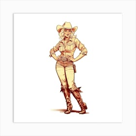Full Body Cowgirl 2 Art Print