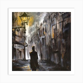 Man Walking Down The Street 1 Art Print