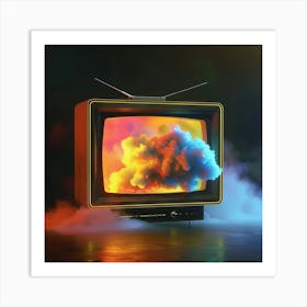 Tv In The Clouds 4 Art Print