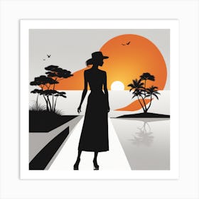 Silhouette Of A Woman 5 Art Print