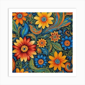 Flower pattern 2 Art Print