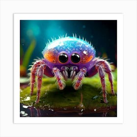 Firefly Anthropomorphic, Cute, Spider, Water Spider, Highly Detailed, Whimsical, Adorable, Fantasy, (1) Art Print