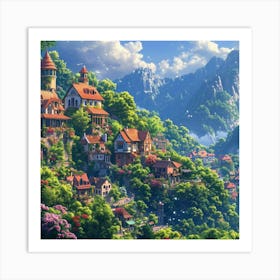 Fairytale Village 1 Art Print