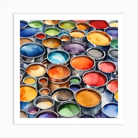 Many Paint Cans Art Print