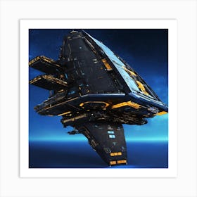 Entire Black Spaceship (4) (1) Art Print