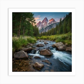 Sunrise In The Mountains Art Print