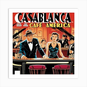 Casablanca Cafe America Art Print