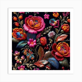 Russian Floral Painting Art Print