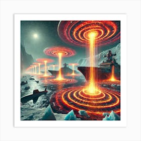 A Futuristic Sci Fi Depiction Of Pyroclastic Destroyers Thermal Wave Art Print