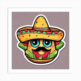 Cartoon Mexican Sticker Art Print