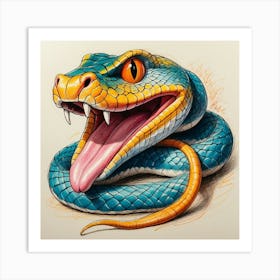 Snake Drawing Art Print