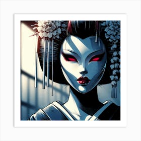 Geisha Creative Illustration Artwork 14 Art Print