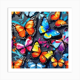 Colorful Butterflies 46 Art Print