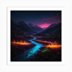 Night In The Mountains 7 Art Print