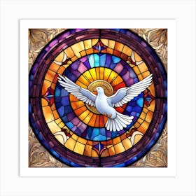 Dove In Stained Glass Art Print